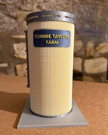 a1.Farm yard toy MILK STORAGE SILO - supplied with your requested name plate 1/32 scale