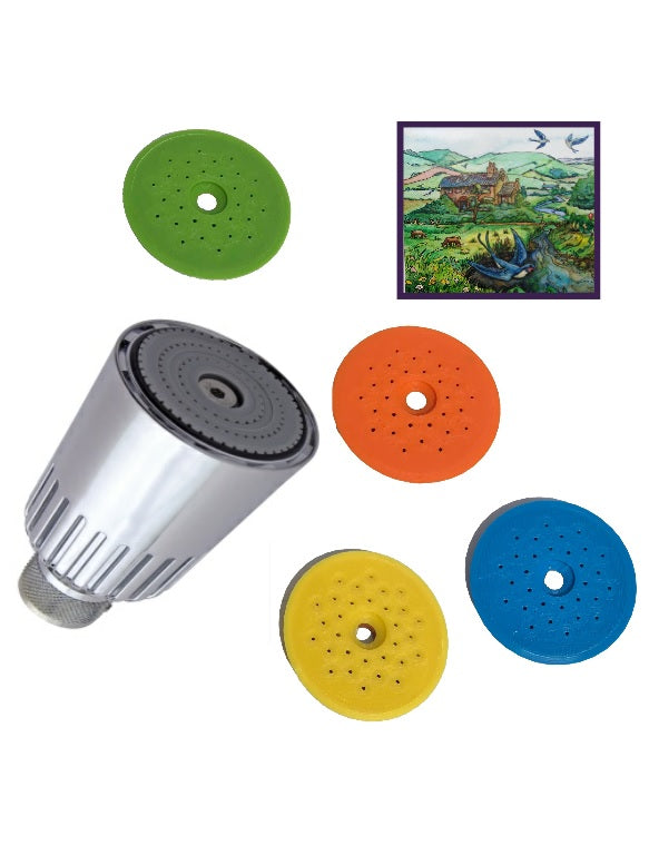 Disposable shower heads designed to drain dry when not in use copper backed and sleeved to aid in the suppression and control of Legionella bacteria