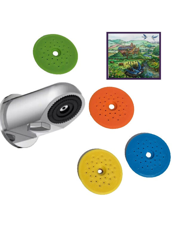 Disposable shower heads designed to drain dry when not in use copper backed and sleeved to aid in the suppression and control of Legionella bacteria