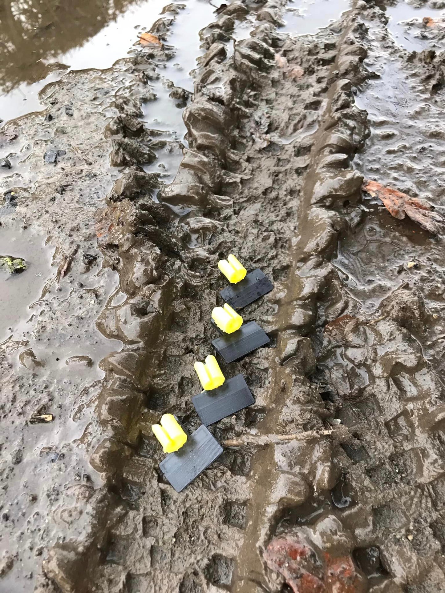 Brightly colored to help finding on the trail if dropped