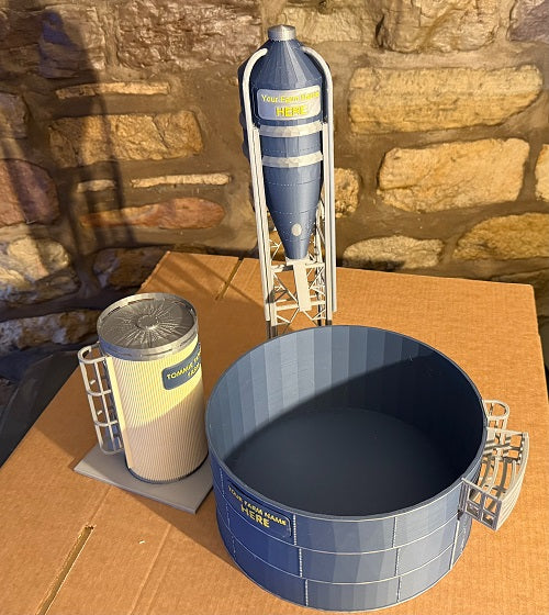 a1.Farm yard toy  MILK STORAGE SILO   - supplied with your requested name plate 1/32 scale