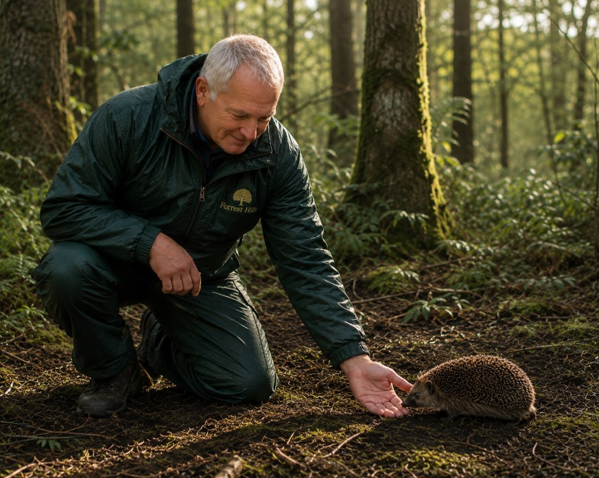 Rustie the hedgehog short children's story about a hedgehog and his special talent for finding moles alive
