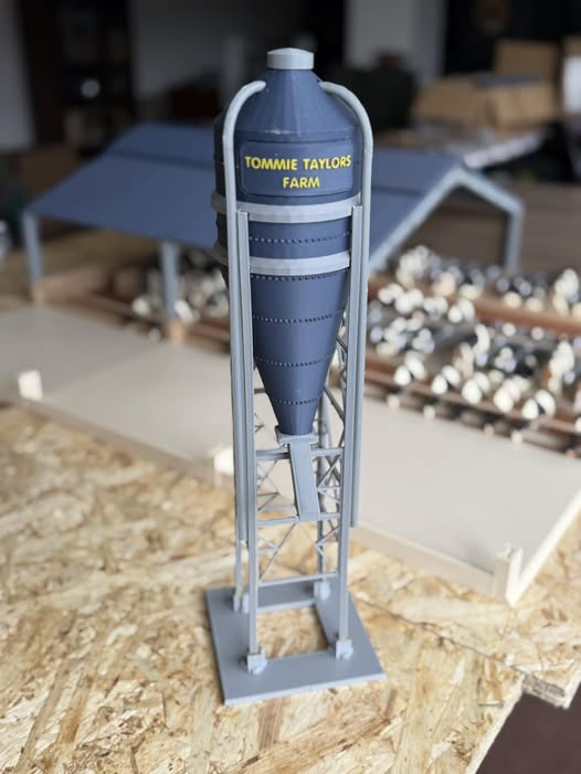 a.Farm yard toy bulk bin BLUE  - supplied with your requested name plate 1/32 scale
