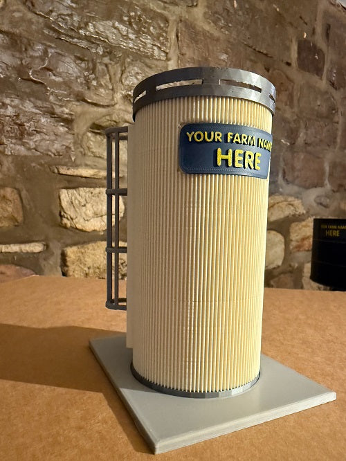 a1.Farm yard toy  MILK STORAGE SILO   - supplied with your requested name plate 1/32 scale