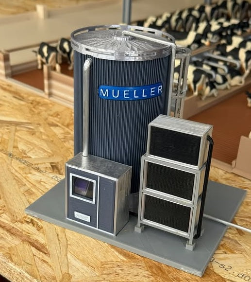 a1.  MILK STORAGE SILO BLUE with cooling radiators - supplied with or without your requested name plate 1/32 scale
