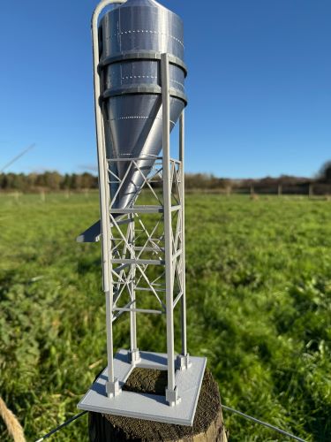 a.Farm yard toy bulk bin SILVER  - supplied with your requested name plate 1/32 scale